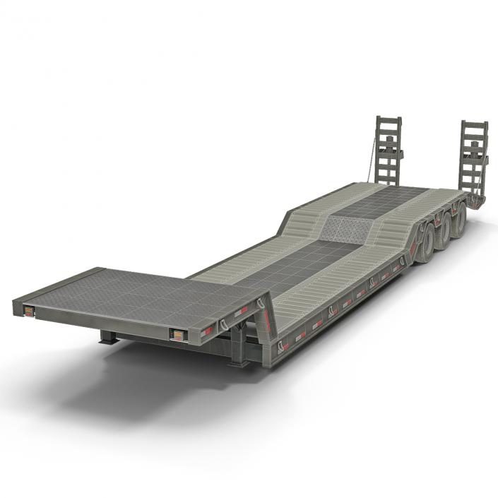 Double Drop Lowboy Tri Axle Trailer 2 3D