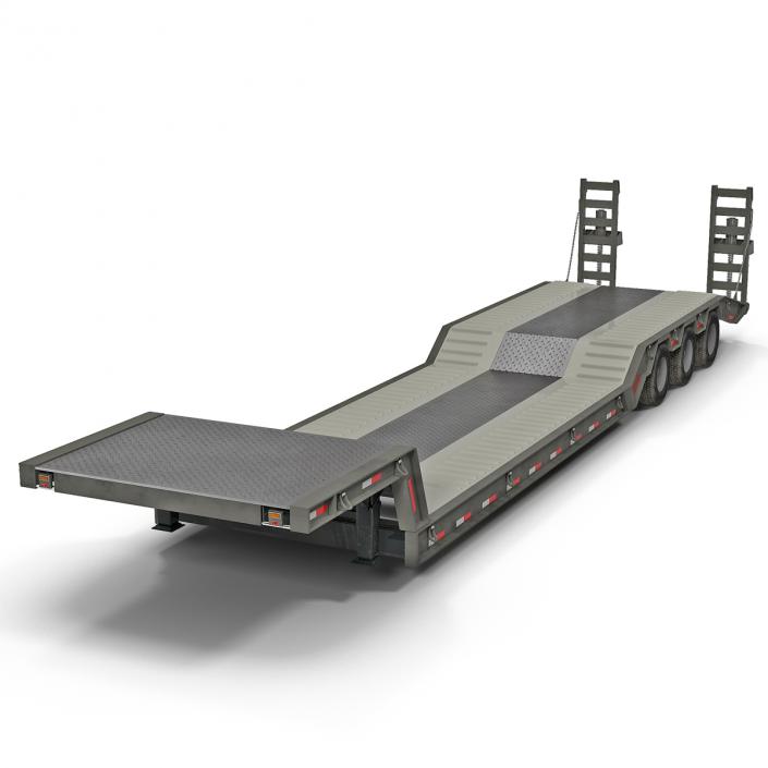 Double Drop Lowboy Tri Axle Trailer 2 3D