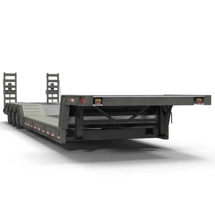 Double Drop Lowboy Tri Axle Trailer 2 3D