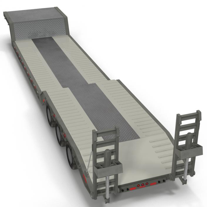 Double Drop Lowboy Tri Axle Trailer 2 3D