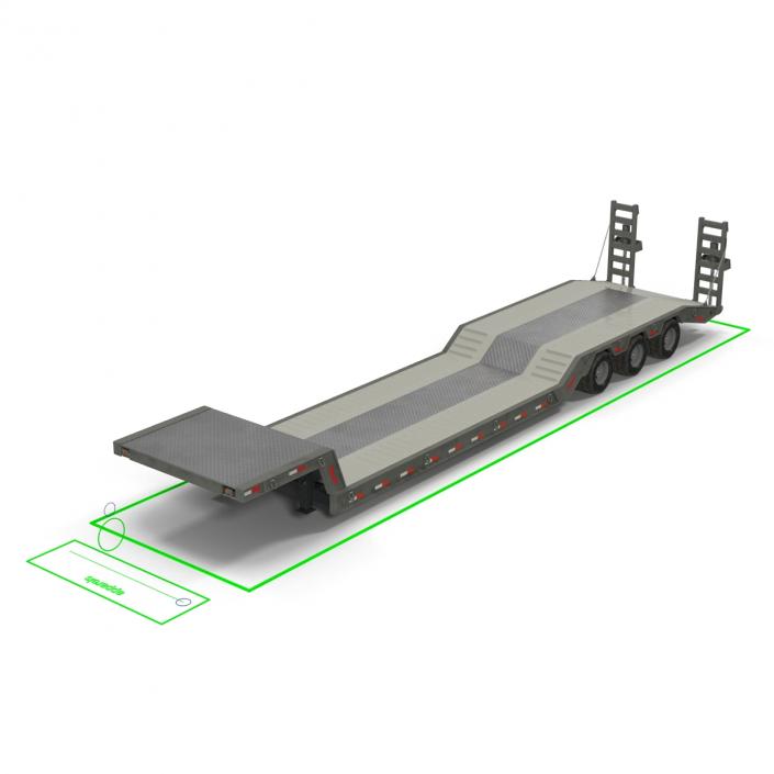 Double Drop Lowboy Tri Axle Trailer 2 3D