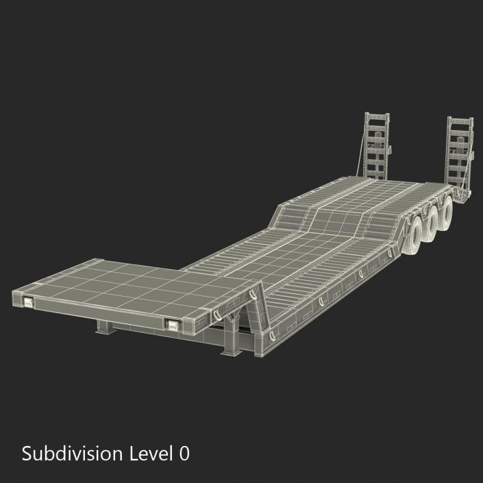 Double Drop Lowboy Tri Axle Trailer 2 3D