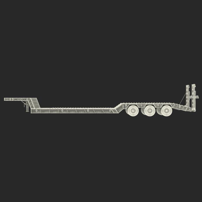 Double Drop Lowboy Tri Axle Trailer 2 3D