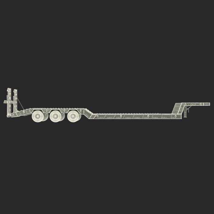 Double Drop Lowboy Tri Axle Trailer 2 3D