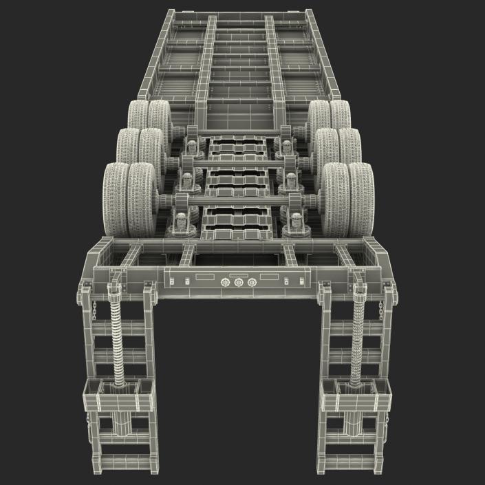 Double Drop Lowboy Tri Axle Trailer 2 3D