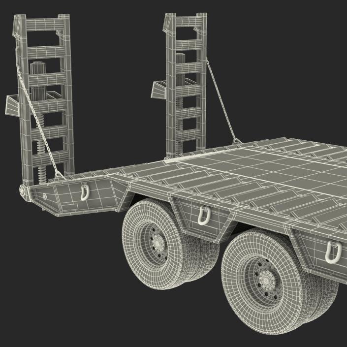 Double Drop Lowboy Tri Axle Trailer 2 3D