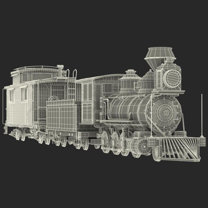 3D Steam Train and Caboose model