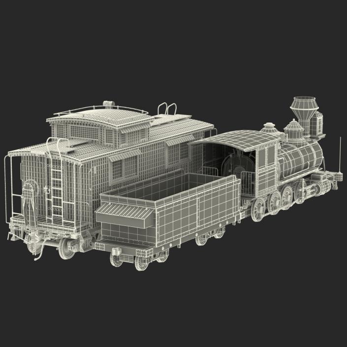 3D Steam Train and Caboose model