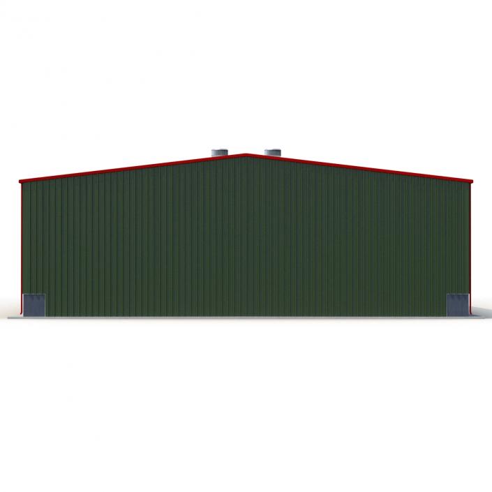 Warehouse Building Green 3D model