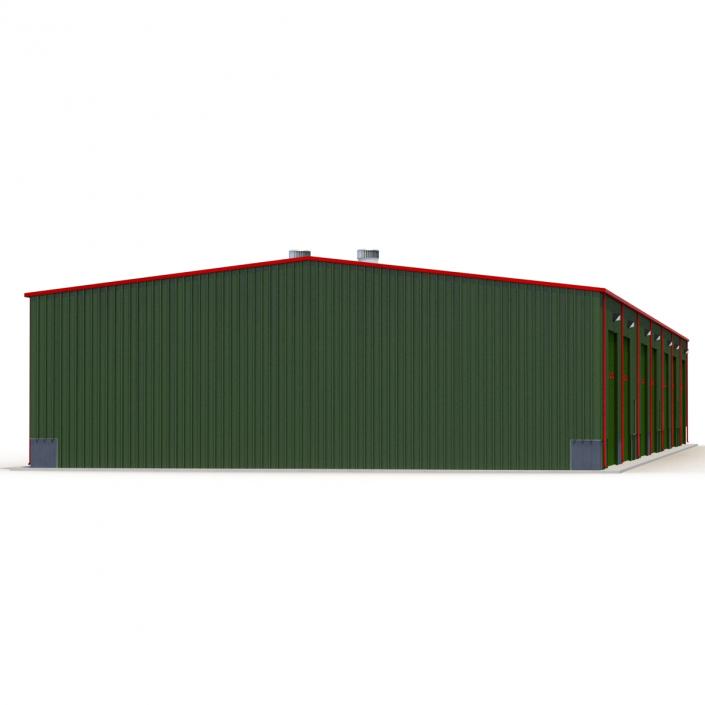 Warehouse Building Green 3D model