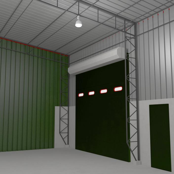 Warehouse Building Green 3D model