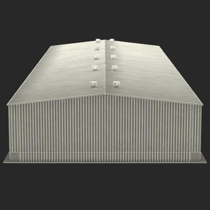 Warehouse Building Green 3D model