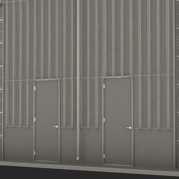 Warehouse Building Green 3D model