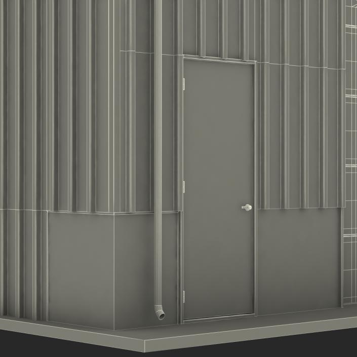 Warehouse Building Green 3D model