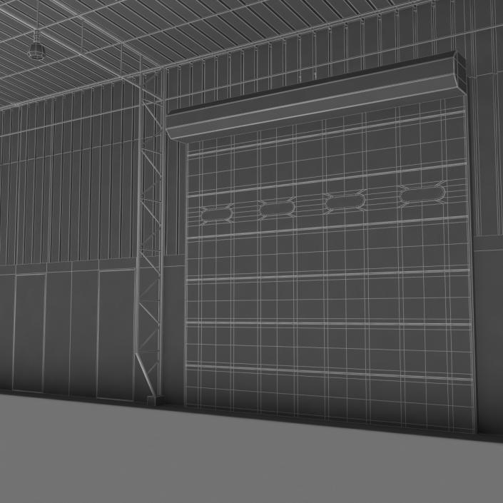 Warehouse Building Green 3D model