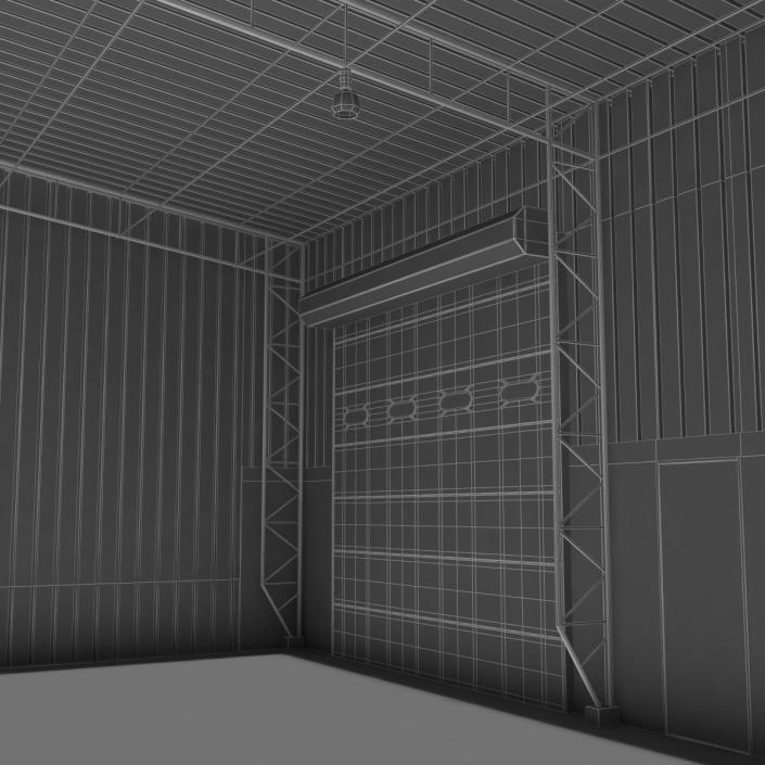 Warehouse Building Green 3D model