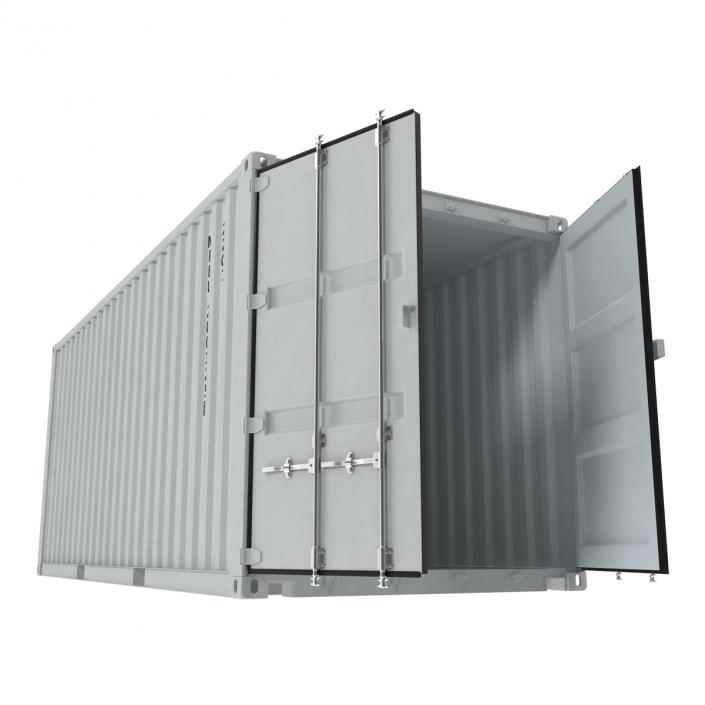 3D model 20 ft ISO Container White