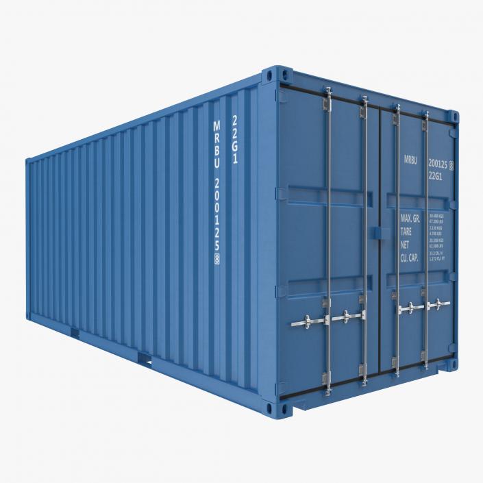 20 ft ISO Container Blue 3D model