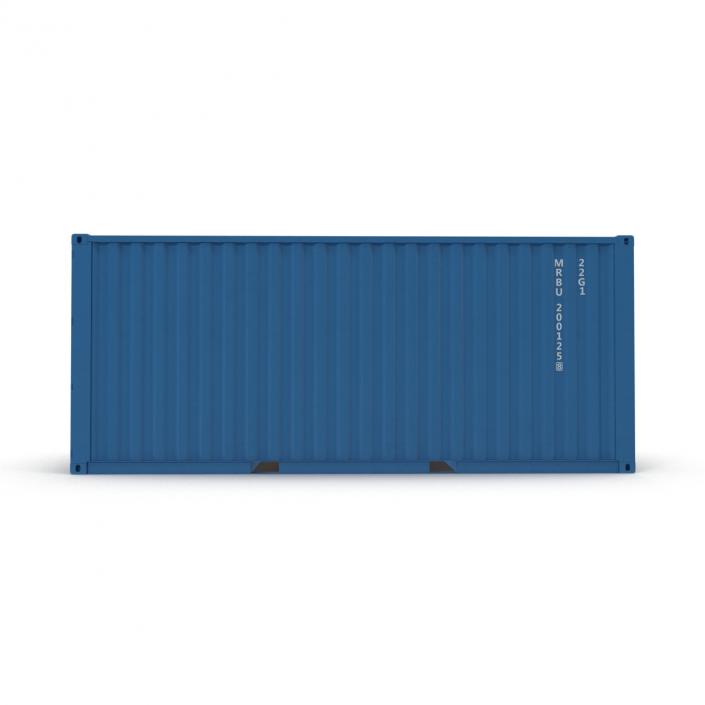 20 ft ISO Container Blue 3D model