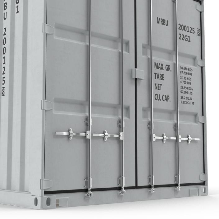 3D model 20 ft ISO Container White