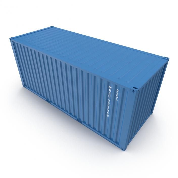 20 ft ISO Container Blue 3D model