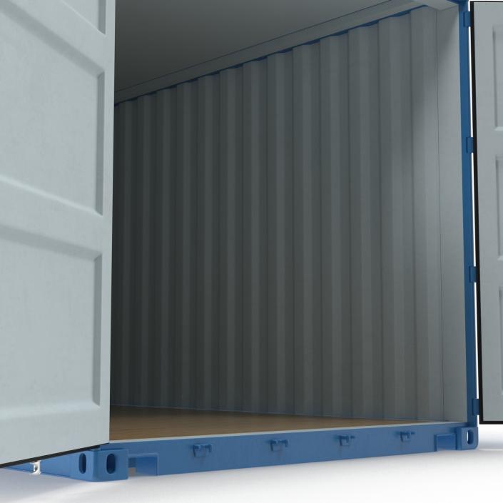 20 ft ISO Container Blue 3D model