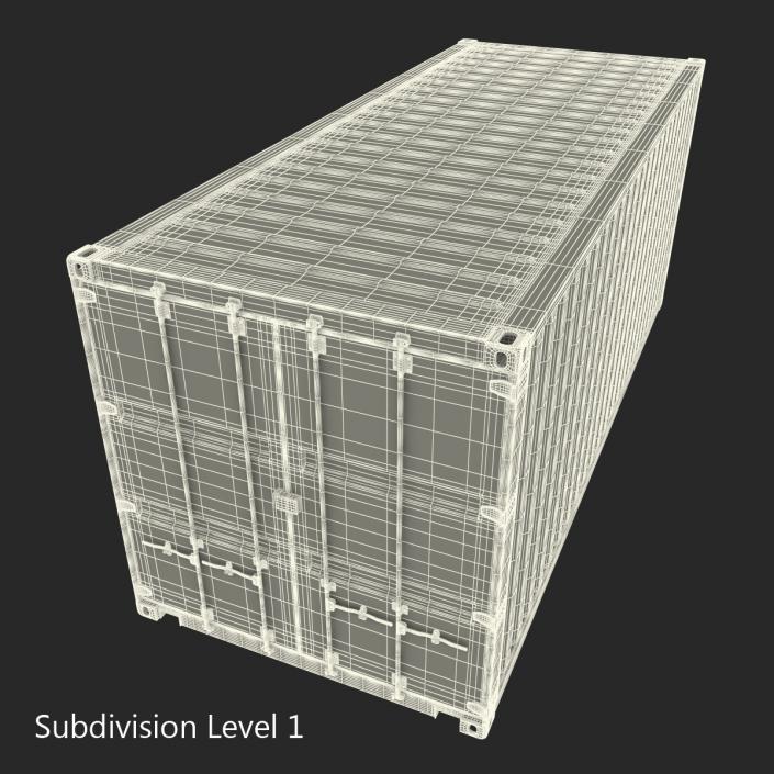 20 ft ISO Container Blue 3D model