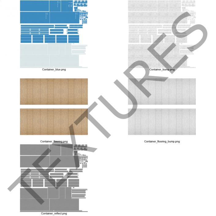 20 ft ISO Container Blue 3D model