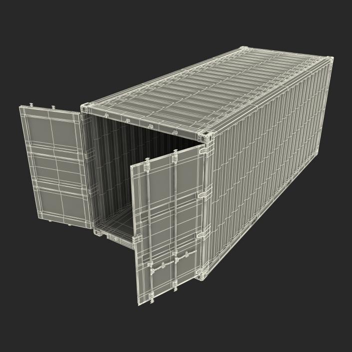 20 ft ISO Container Blue 3D model