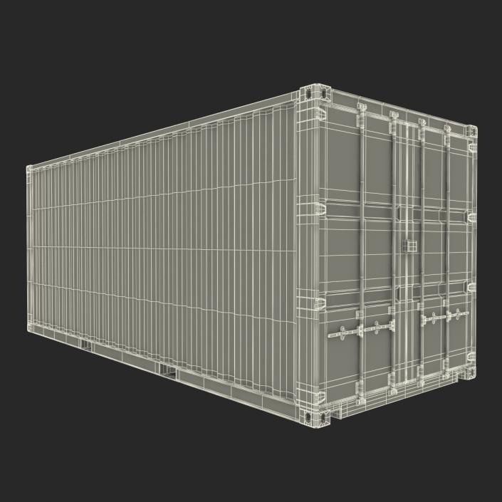 20 ft ISO Container Blue 3D model