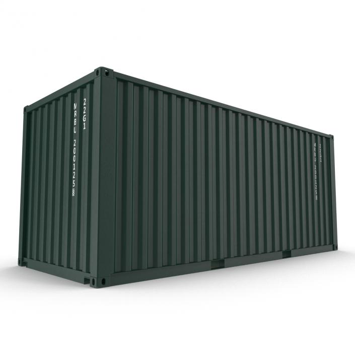 3D model 20 ft ISO Container Green