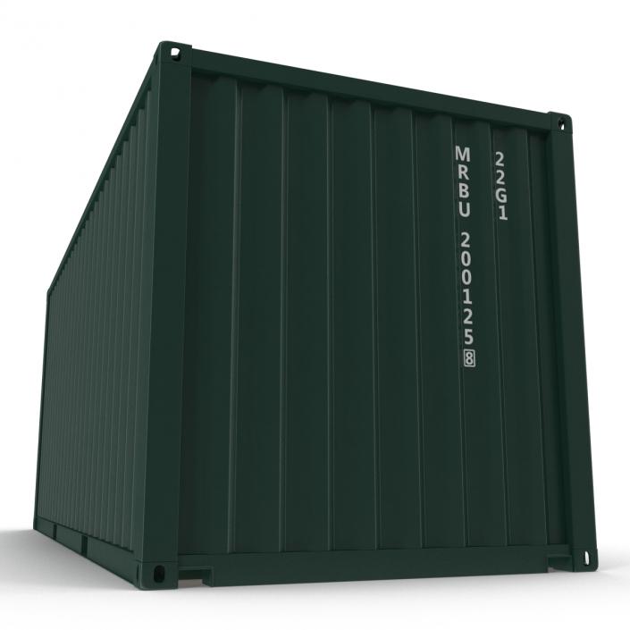 3D model 20 ft ISO Container Green