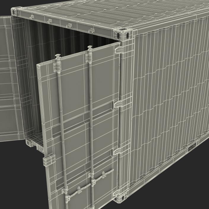 20 ft ISO Container Blue 3D model