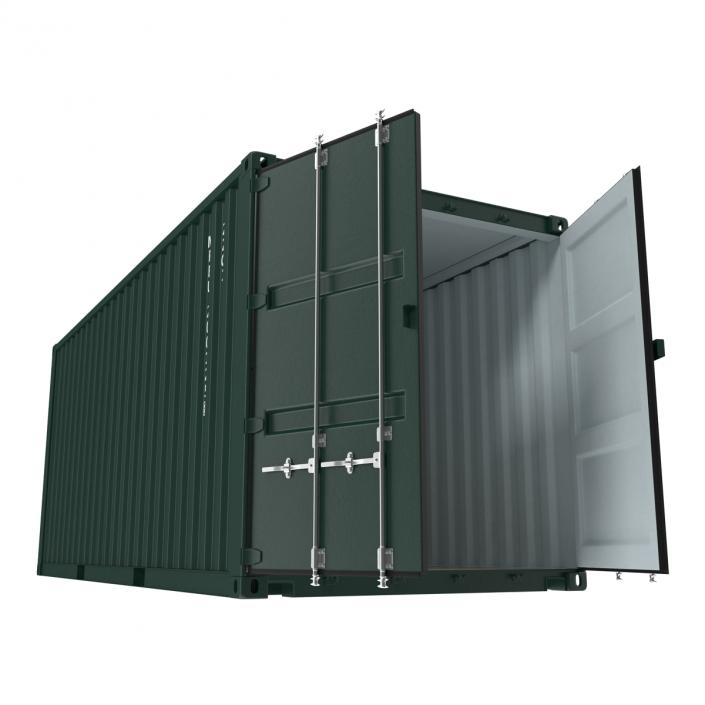 3D model 20 ft ISO Container Green