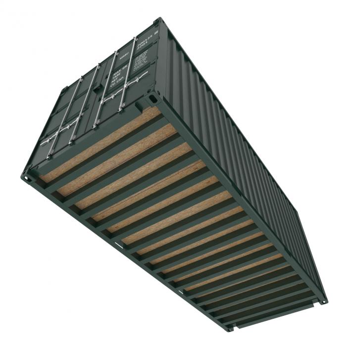 3D model 20 ft ISO Container Green