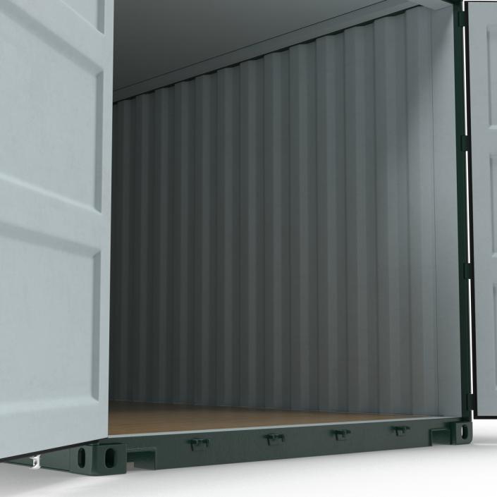 3D model 20 ft ISO Container Green