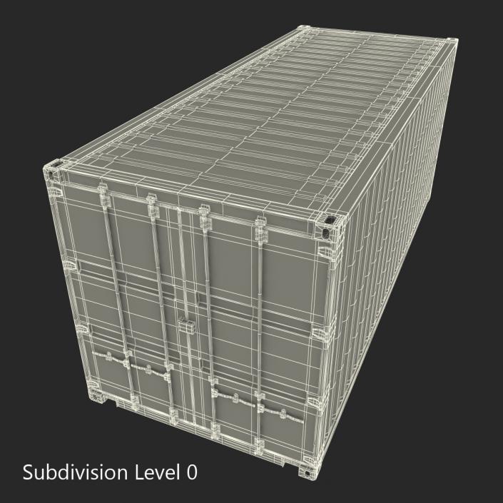 3D model 20 ft ISO Container Green