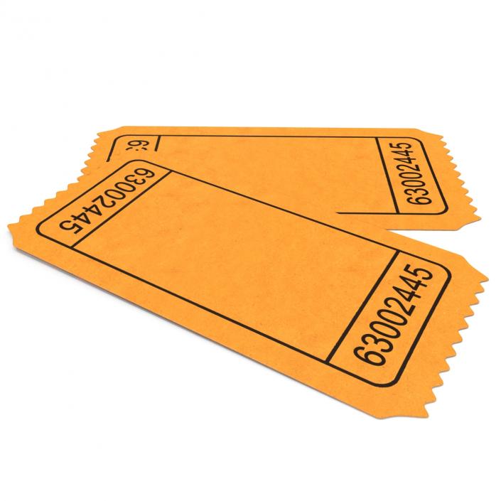 3D Blank Movie Ticket model