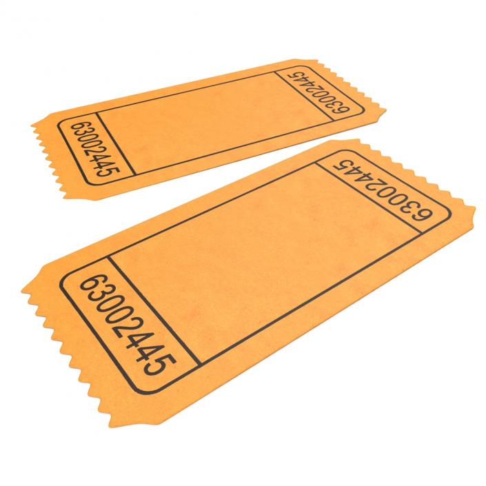 3D Blank Movie Ticket model