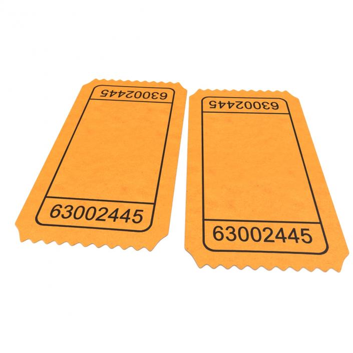 3D Blank Movie Ticket model