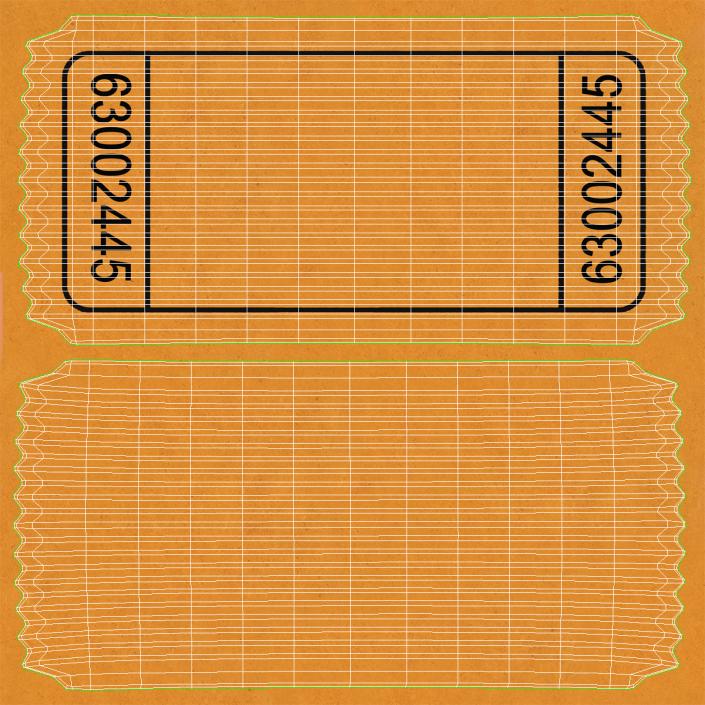 3D Blank Movie Ticket model