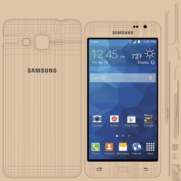 3D Samsung Galaxy Grand Prime Gold