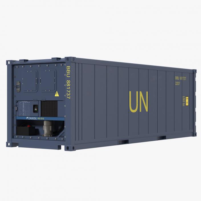 3D ISO Refrigerated Container Blue