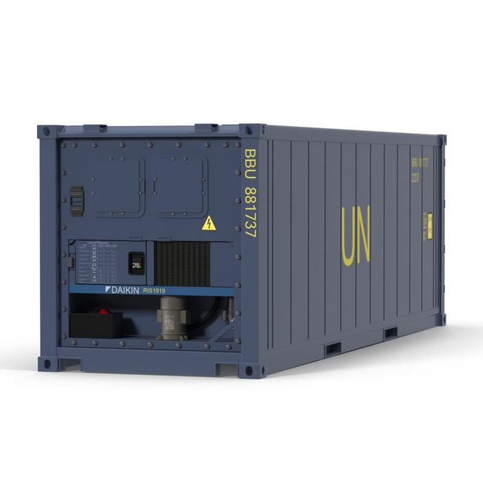 3D ISO Refrigerated Container Blue