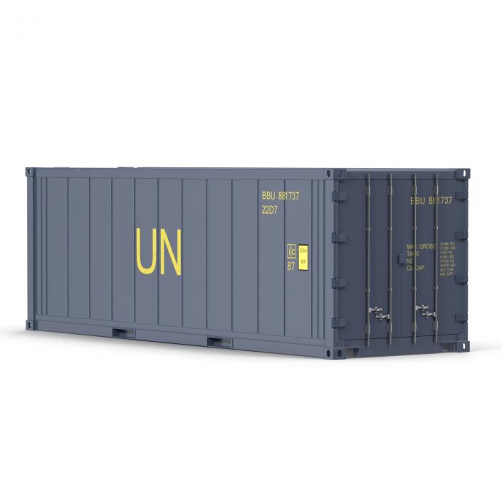 3D ISO Refrigerated Container Blue