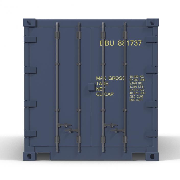 3D ISO Refrigerated Container Blue