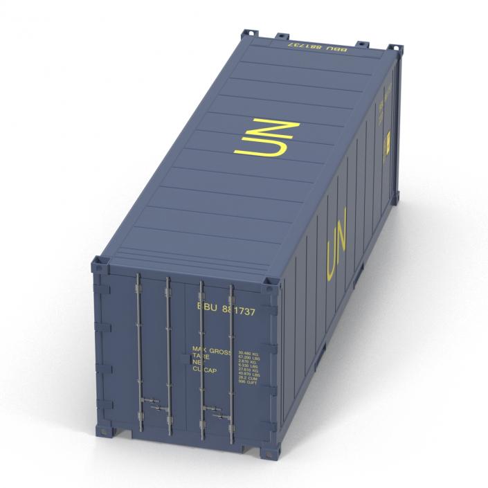 3D ISO Refrigerated Container Blue