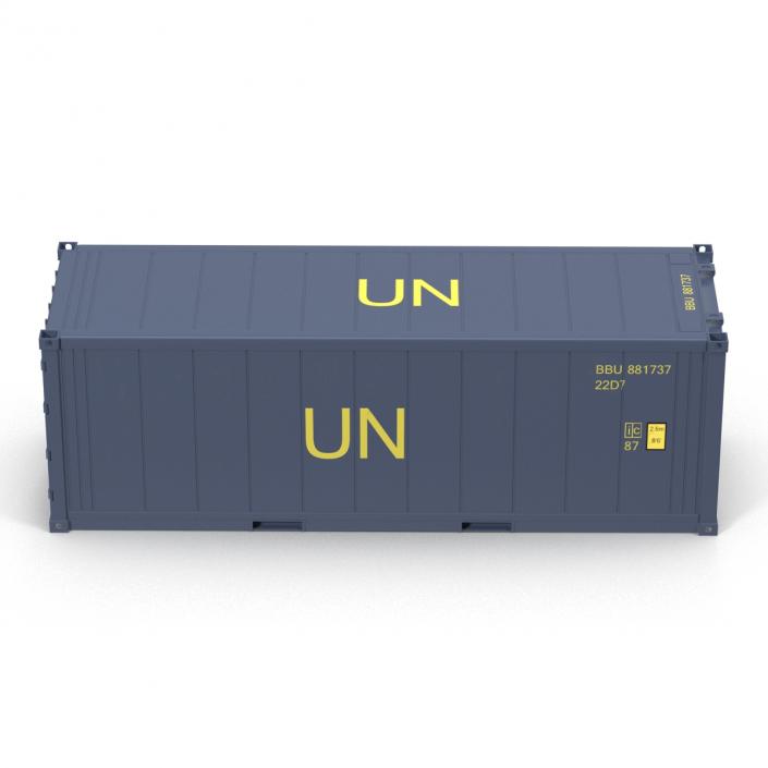 3D ISO Refrigerated Container Blue