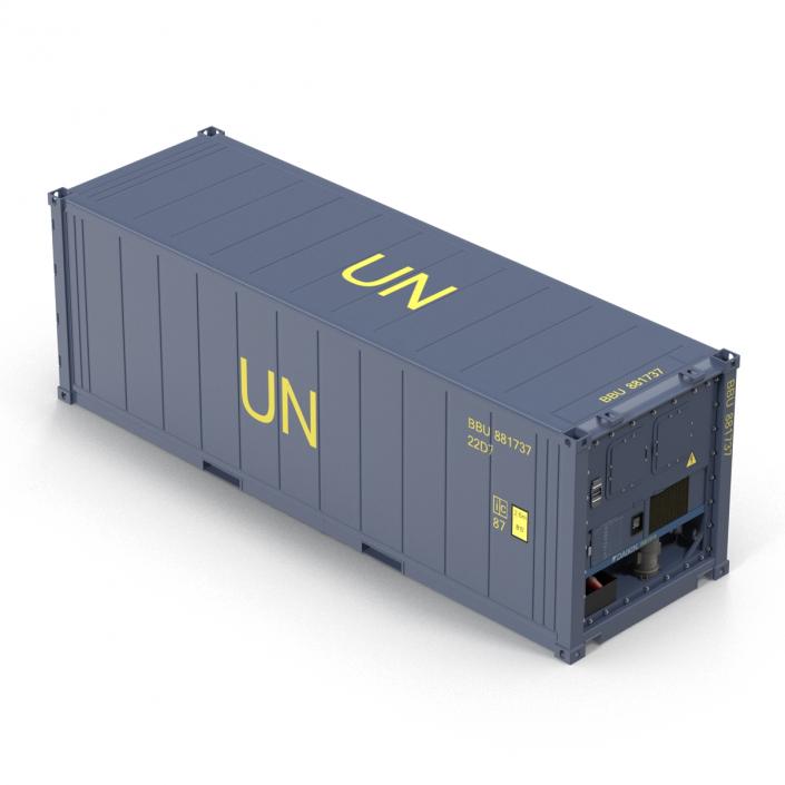 3D ISO Refrigerated Container Blue