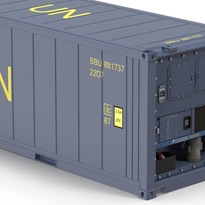 3D ISO Refrigerated Container Blue